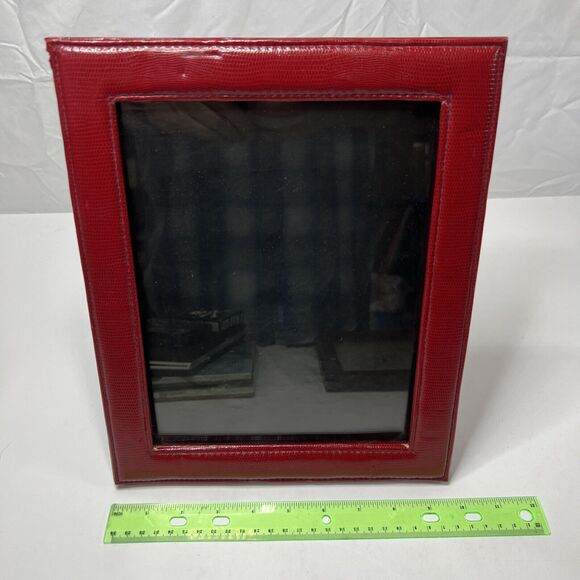 8x10 Red Faux Leather Photo Frame - Picture 1 of 6
